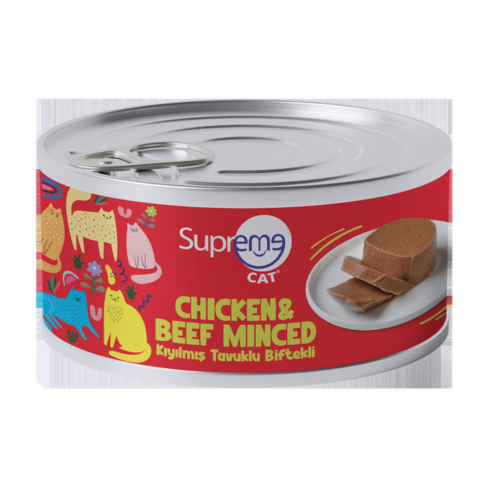 Kıyılmış Tavuklu & Biftekli Kedi Konserve 85 Gr